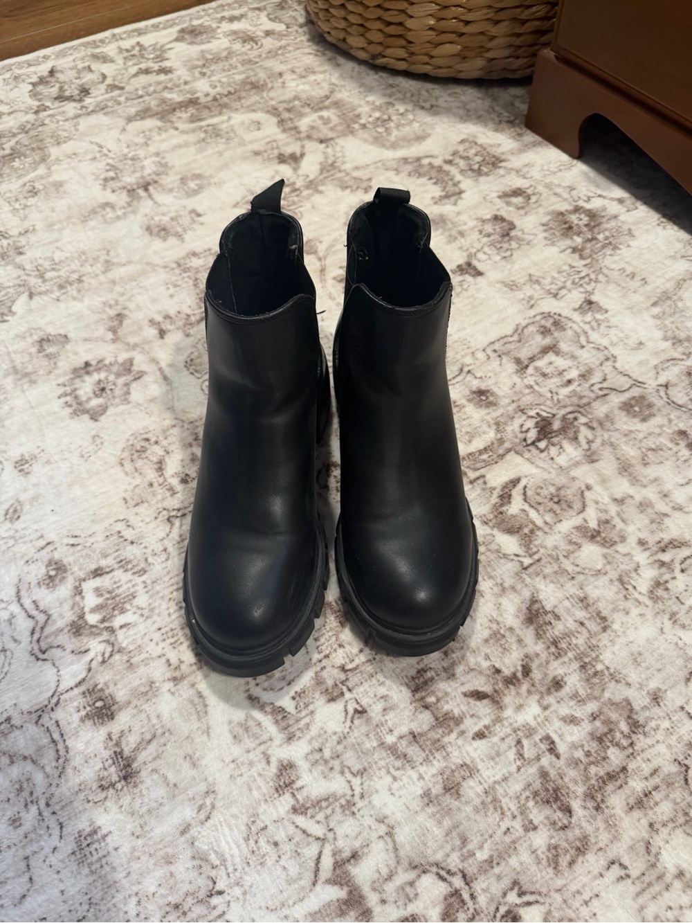 Steve Madden Black Chelsea Lug Booties - Women's Ankle Boots